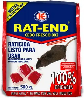 Raticida Cebo Fresco Rat-end 500gr