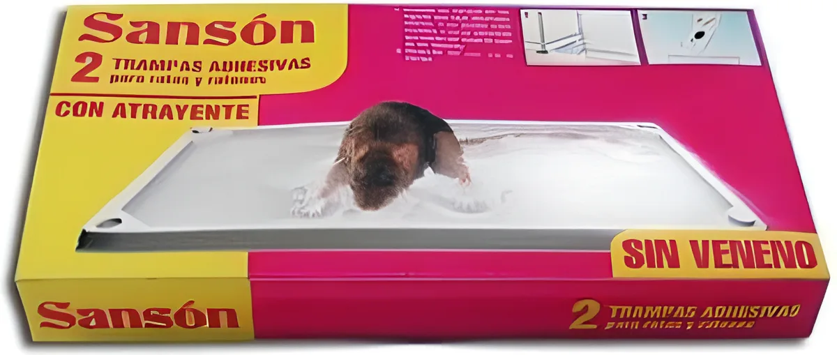 Sanson Trampa Ratas Adhesiva para Ratas y Ratones 2 ud