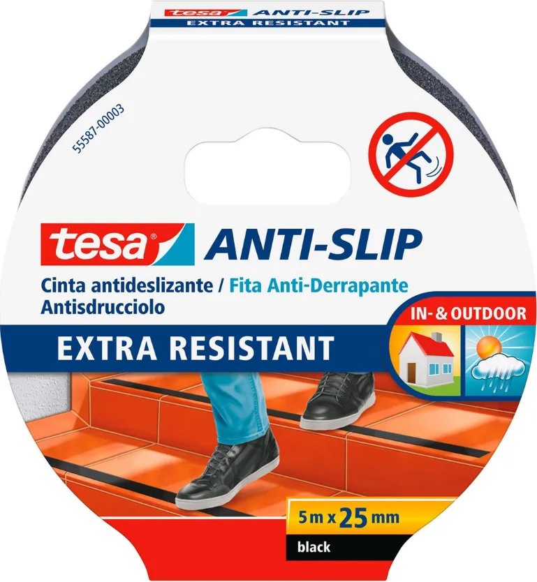 Cinta Antideslizante Tesa Negra 25mm 5 Metros
