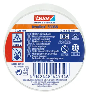 Cinta Aislante Tesa Blanca 19 mm 10 Metros