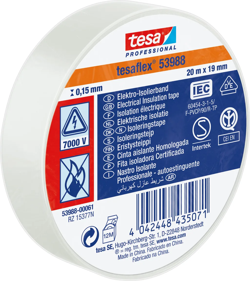 Cinta Aislante Tesa Blanca 19 mm 20 Metros
