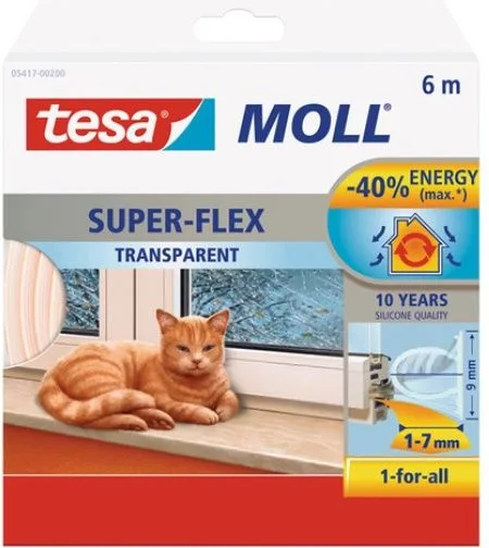 Burlete Tesamoll Premium Transparente 9mm 6 metros