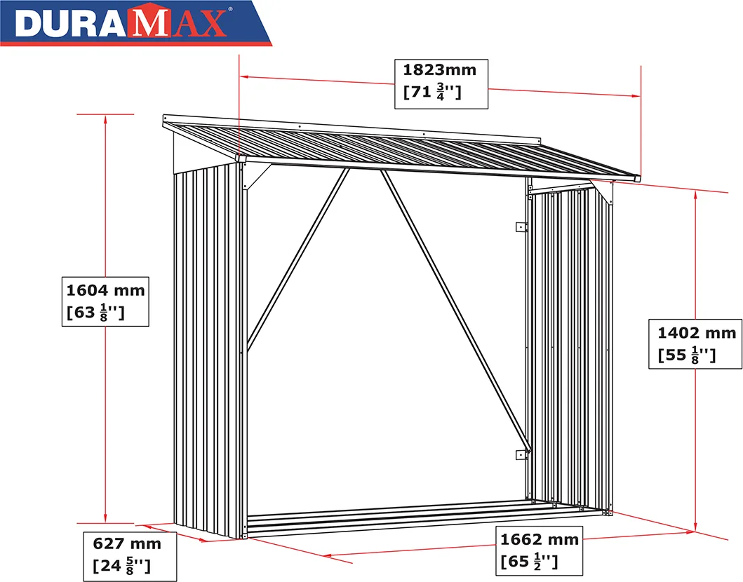 Leñero Metalico Jardin Duramax Modelo Leñero Antracita — foto 4
