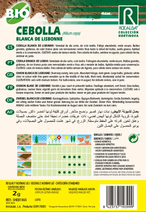 Semilla Ecologica Cebolla Blanc de Lisbone — foto 2