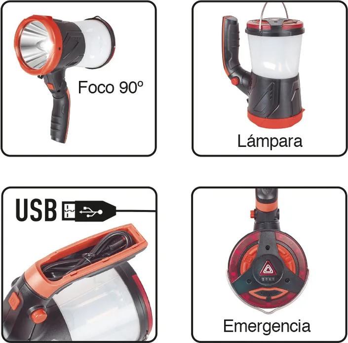 Linterna foco Camping + Power Bank 4 en 1 — foto 3