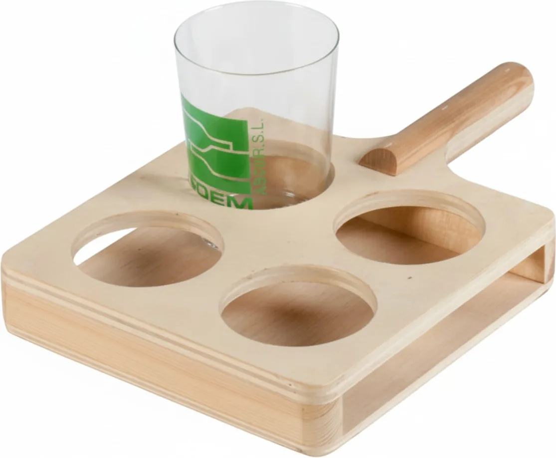 Raqueta de Madera Escanciar 4 Vasos Coem
