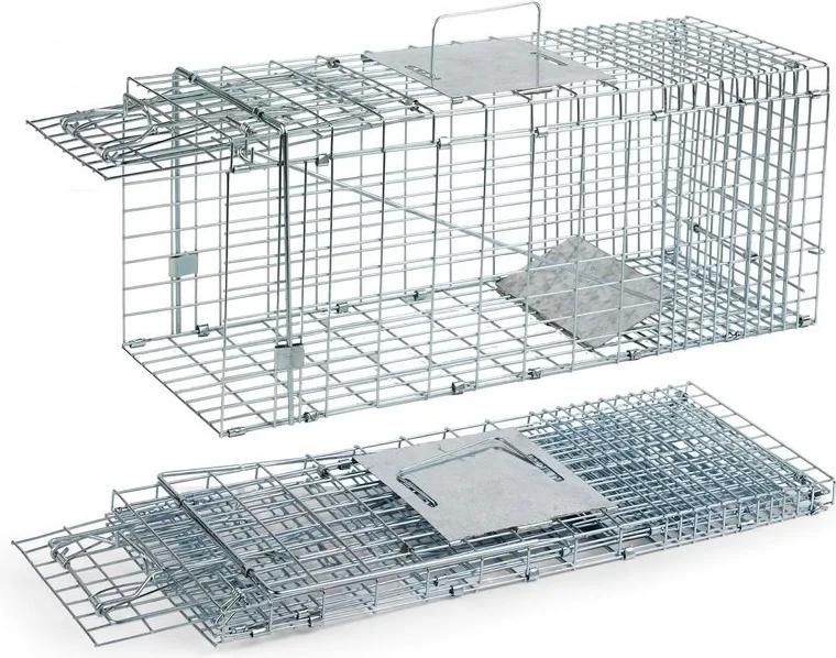 Jaula Trampa Plegable Grande Galvanizada 29x79x32 Cm