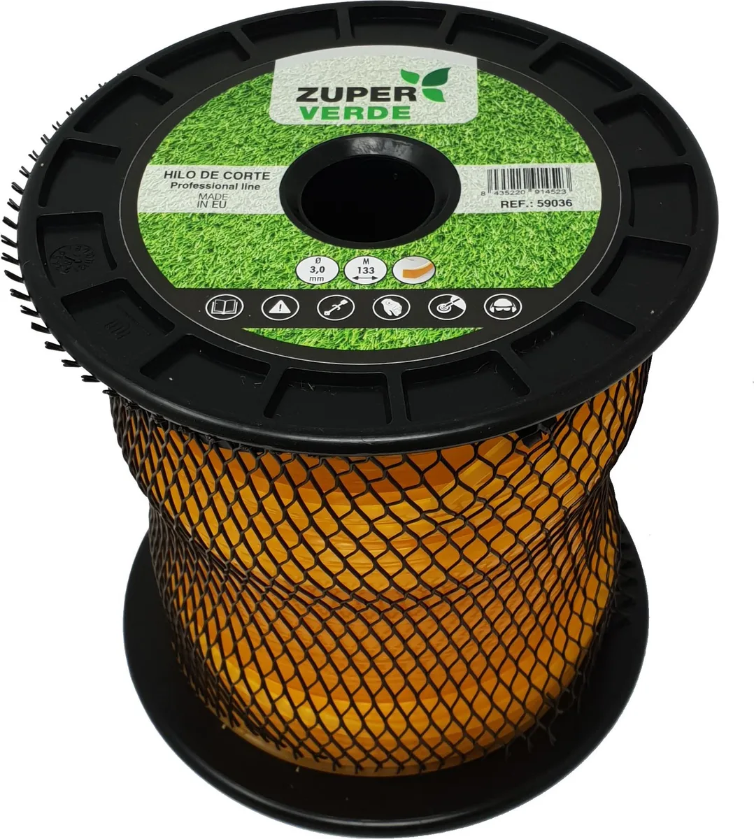 Hilo Desbrozadora Profesional Zuperverde Nylon Cuadrado 3mmx133m Amarillo