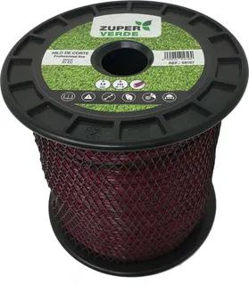Hilo Desbrozadora Profesional Zuperverde Nylon Estrella 3mmx195m Granate