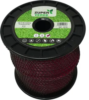 Hilo Desbrozadora Profesional Zuperverde Nylon Estrella 3.3mmx156m Granate