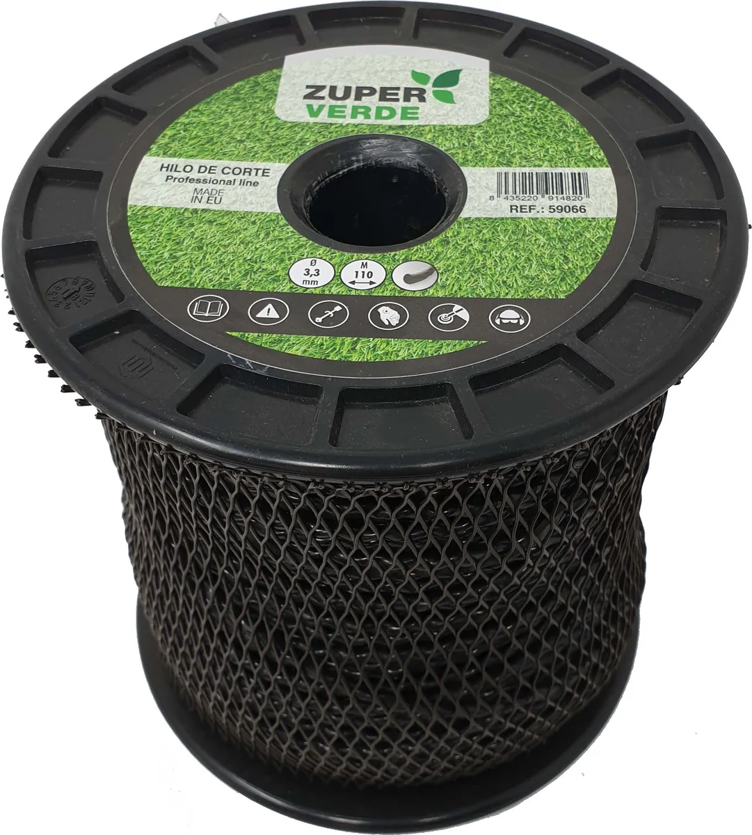 Hilo Desbrozadora Profesional Zuperverde Nylon Trenzado 3mmx133m Negro
