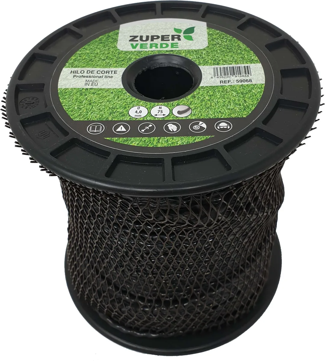 Hilo Desbrozadora Profesional Zuperverde Nylon Trenzado 4mmx75m Negro