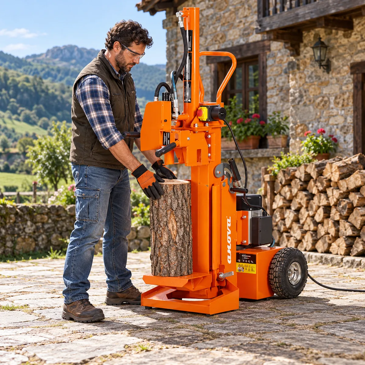 Rompedora de leña eléctrica Anova RLT12VH · 12 t · 3,5 kW · convertible — foto 7