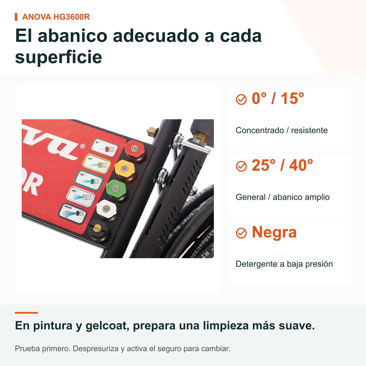 Hidrolimpiadora de gasolina Anova HG3600R · 248 bar · 17 L/min · bomba triplex con reductora — foto 4