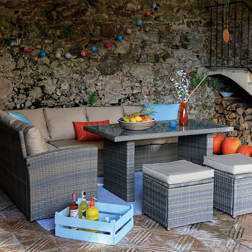 Conjunto Jardin Bali Mesa Alta + 2 Sofas + 2 Pufs — foto 6