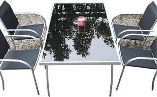 Mesa Jardin + 4 Sillas Modelo Brasil
