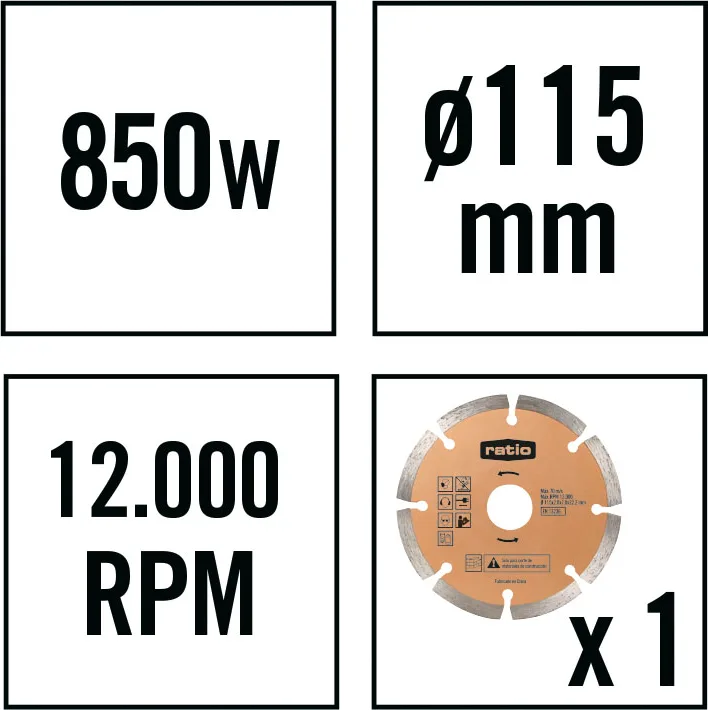 Amoladora Angular Ratio AR850NM — foto 2