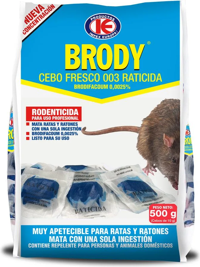 Raticida Brody Cebo Fresco Envase 500gr