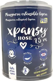Xpansy Pro - Manguera Extensible de 7,5 Metros, Se Amplía de 2,5 a 7,5 metros con la Presión del Agua, Azul