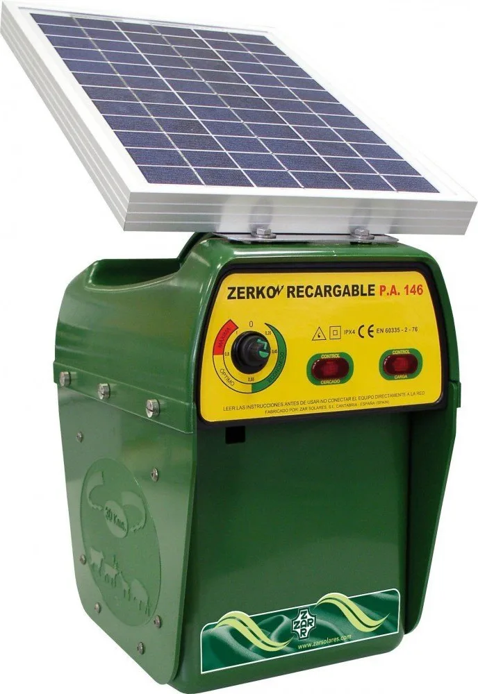 Pastor Electrico Zerko Recargable Solar Panel 10 W 1 Julio