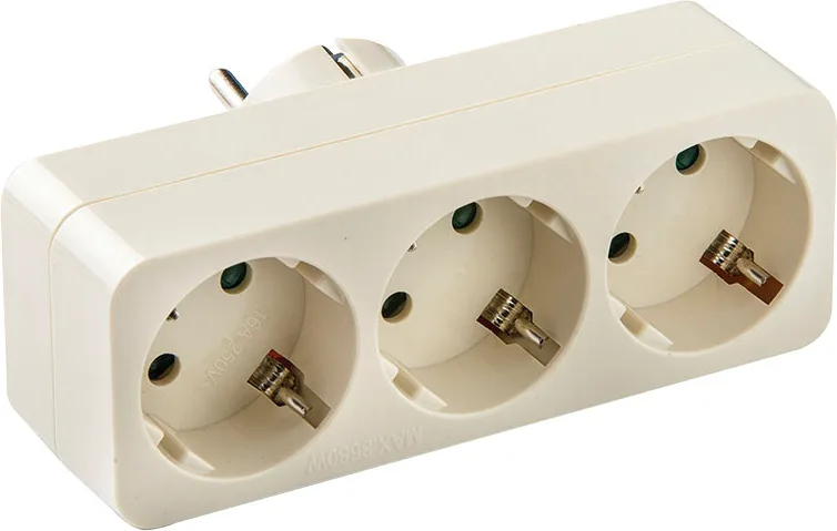 Adaptador Triple Tt Frontal 10a-250v Duo