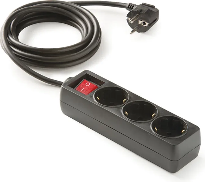 Base Multiple Regleta con Interruptor 3 Tomas 1,5 m Negro — foto 2