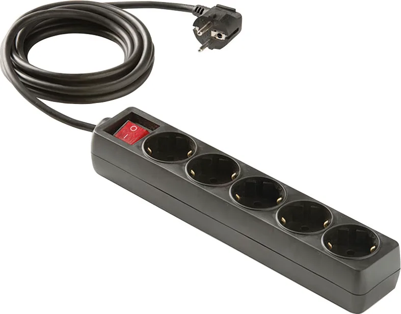 Base Multiple Regleta con Interruptor 5 Tomas 1,5 m Negro — foto principal