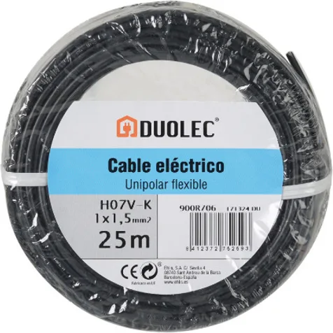 Cable Electrico 1.5mm*10m Negro Duolec — foto 2