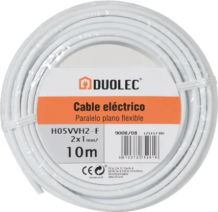 Cable Electrico Paralelo 2x1 10m Blanco Duolec — foto 2
