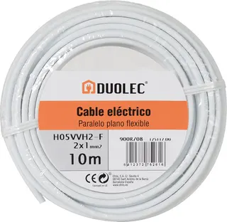 Cable Electrico Paralelo 2x1 10m Blanco Duolec