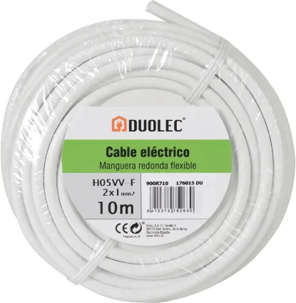 Cable Eléctrico Bipolar Manguera Duolec Blanco 10m — foto 4