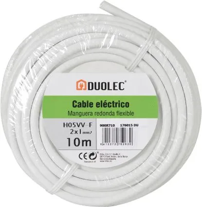 Cable Eléctrico Bipolar Manguera Duolec Blanco 10m — foto 2