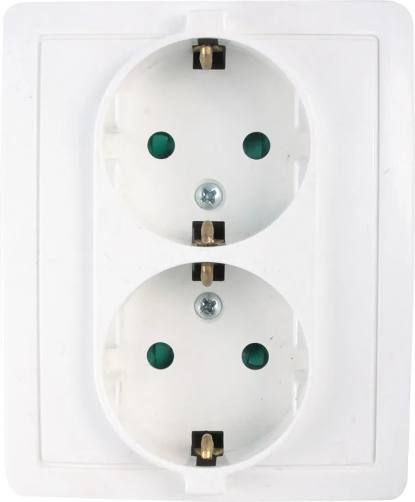 Base Enchufe Doble Empotrable Serie Simon 15