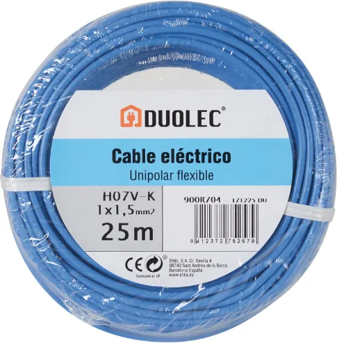 Cable Electrico 1,5 mm X10m Azul Duolec — foto 2