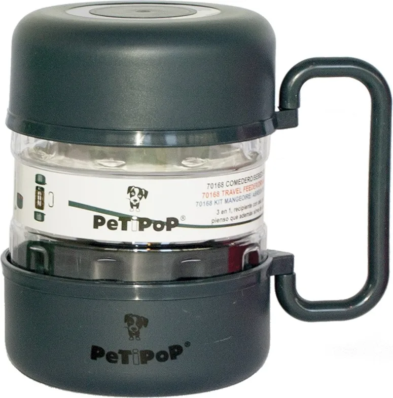 Comedero/bebedero de Viaje Gris 1.5l