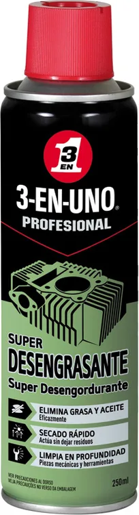 3 en Uno Profesional Super Desengrasante en Spray, Incoloro 250 ml