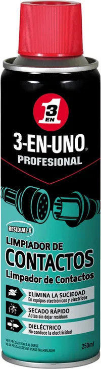 3 en Uno Profesional  Limpiador de Contactos en Spray 250 ml