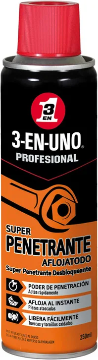 3 en Uno Profesional Super Penetrante Aflojatodo en Spray 250 ml