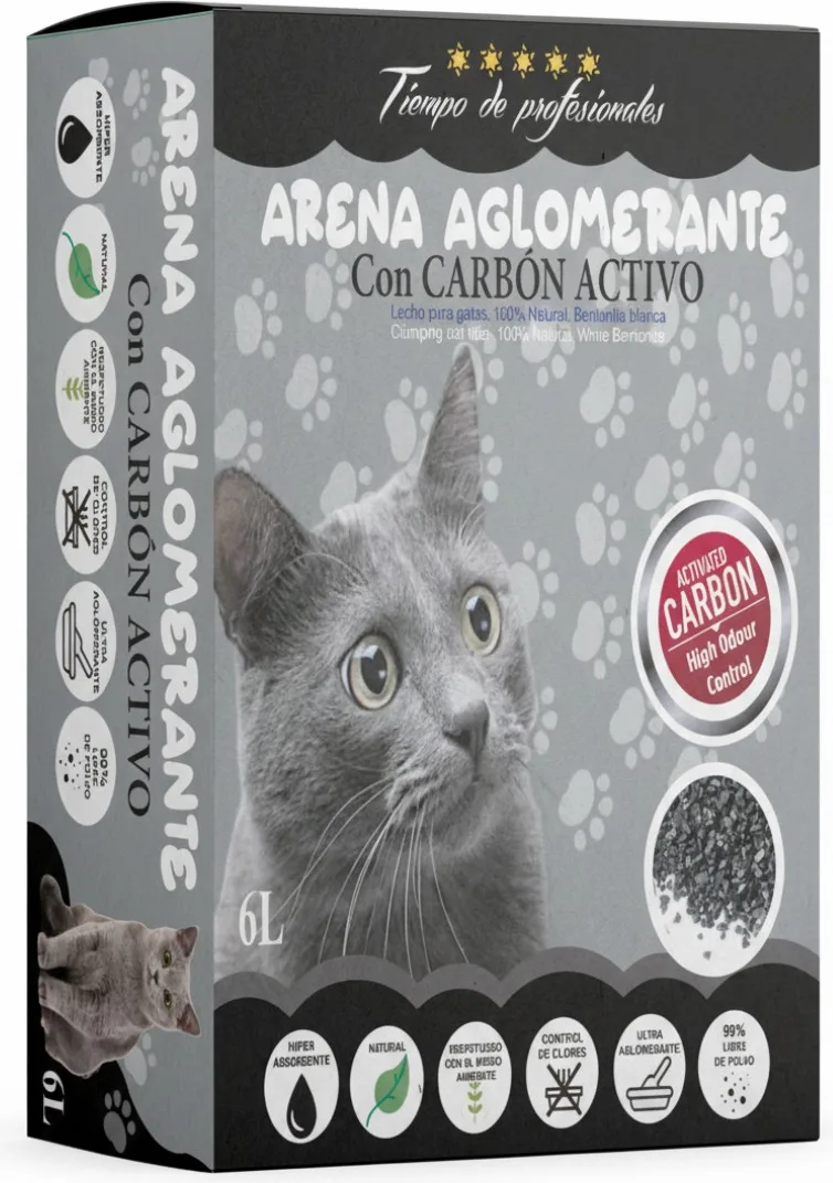 Arena Aglomerante para Gatos con Carbon Activo Del+ 6l