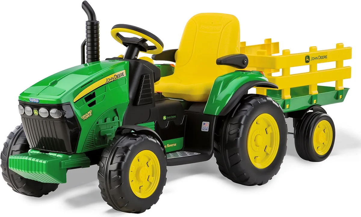 Tractor Electrico John Deere Ground Force con Remolque 12v