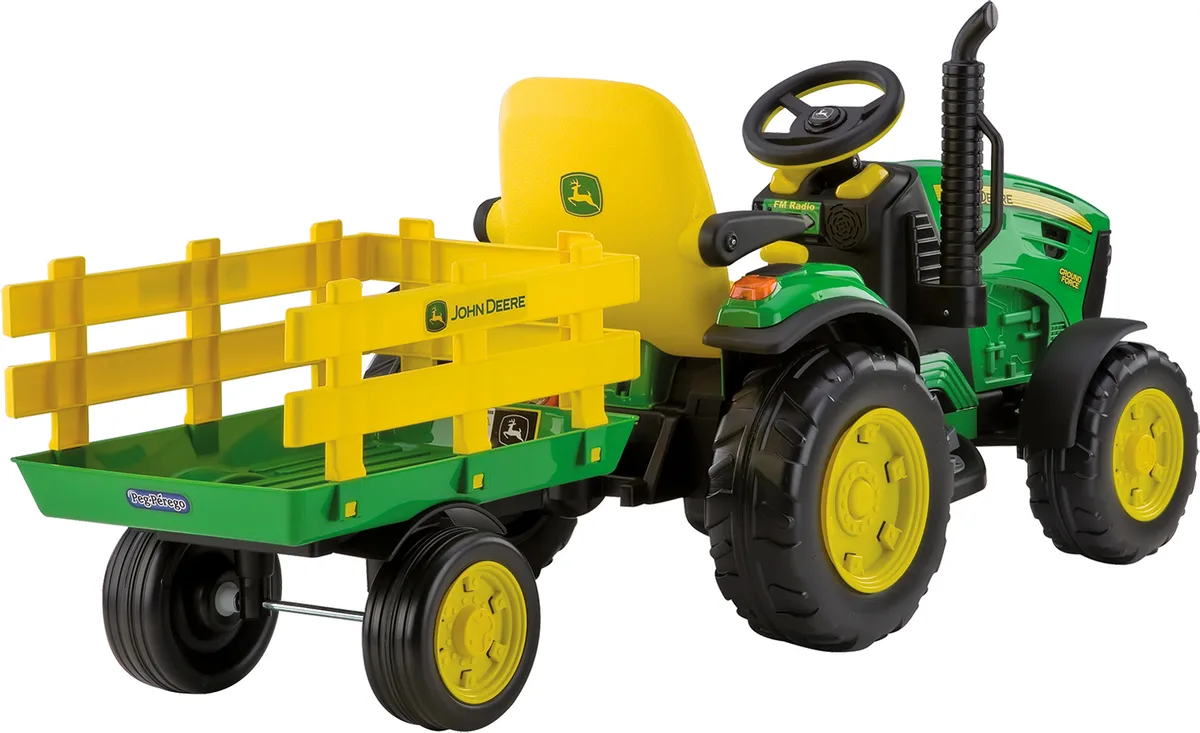 Tractor Electrico John Deere Ground Force con Remolque 12v — foto 3