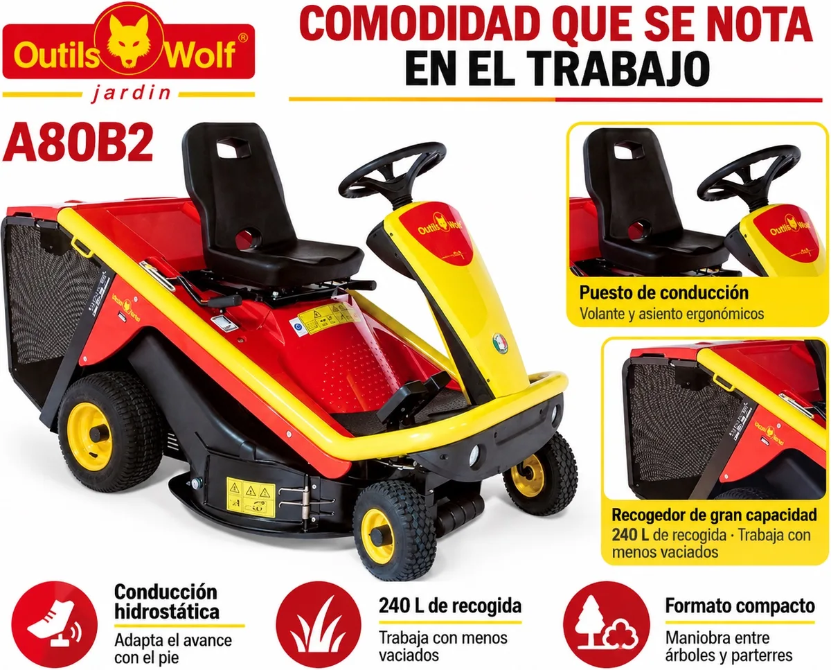 Tractor Cortacesped Outils Wolf  A80 B — foto 6