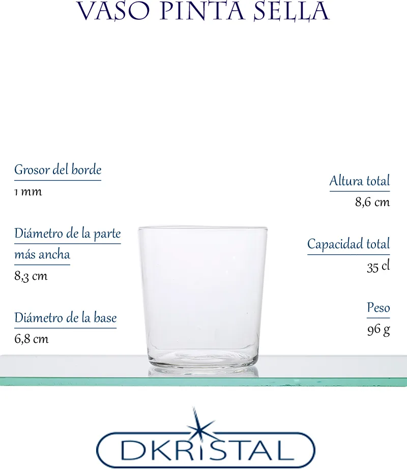 Vaso Pinta Sella 35cl 6 unidades — foto 2