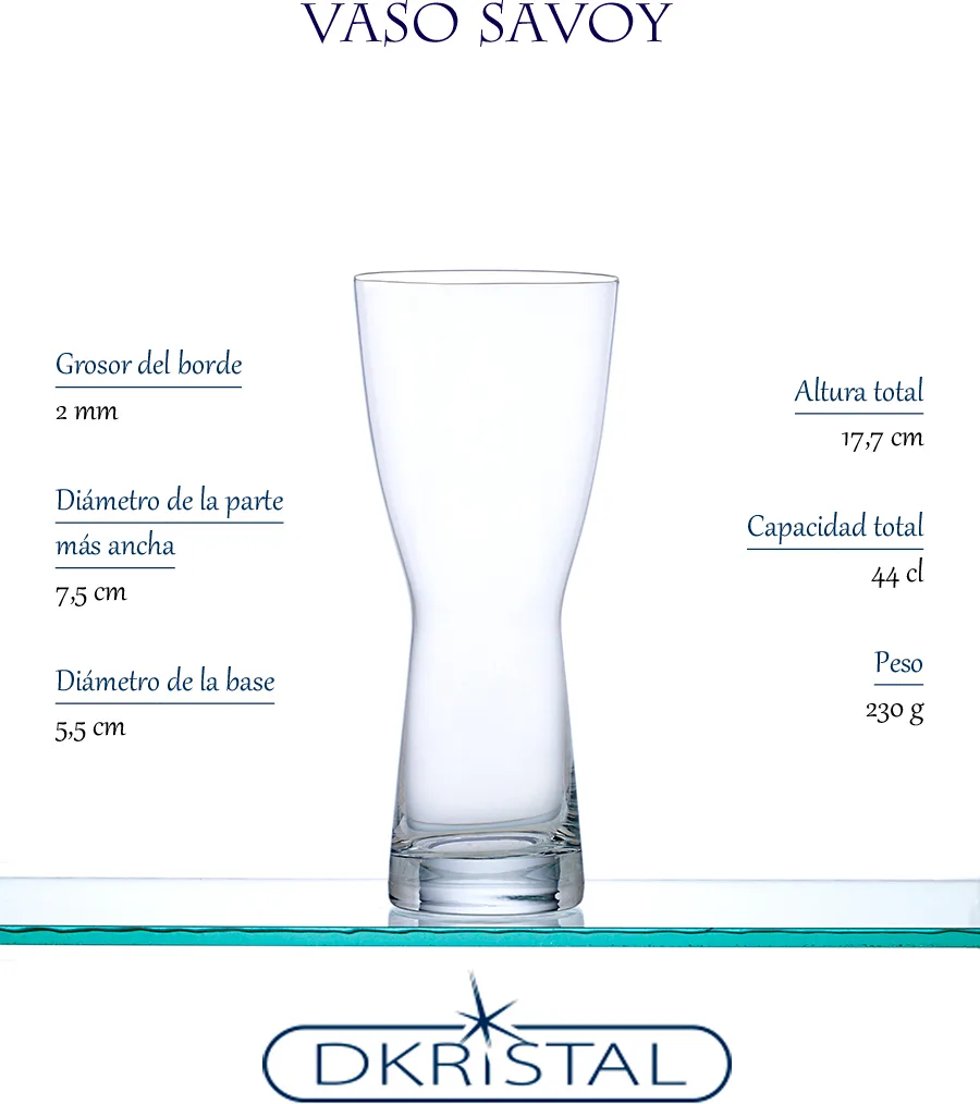 Vaso Cerveza Kristal Savoy 6 unidades — foto 2