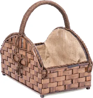 Cesto de Leña Orework Redondo con Asa de 53x35x30 Cm