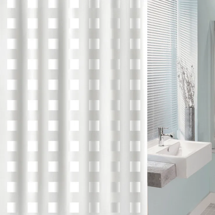 Cortina Baño Cuadrado Blanco — foto 2