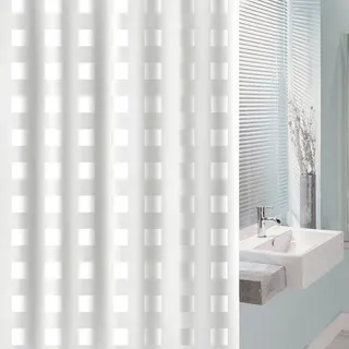 Cortina Baño Cuadrado Blanco