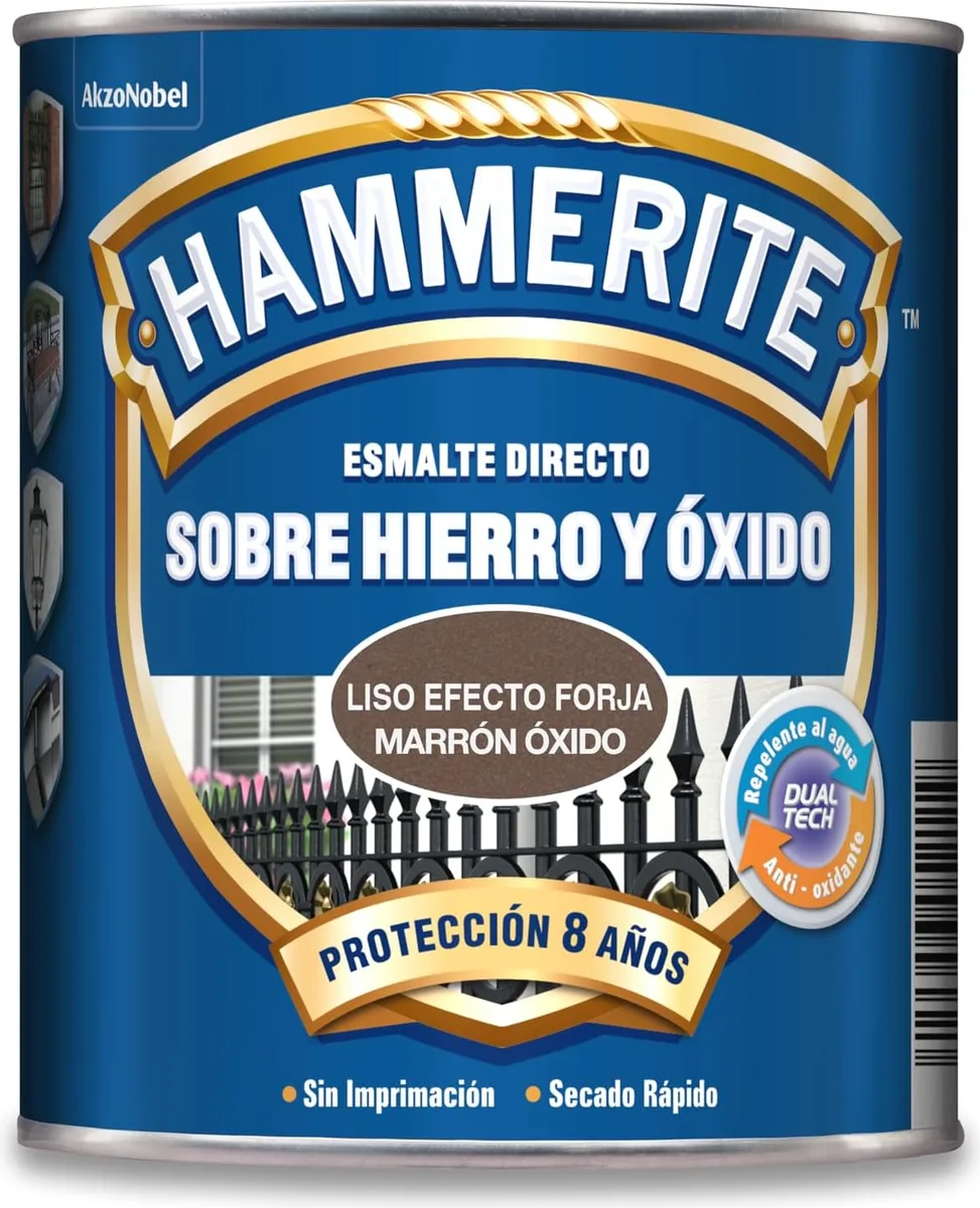 Esmalte Metalico Directo Hammerite Forja Marron 750ml