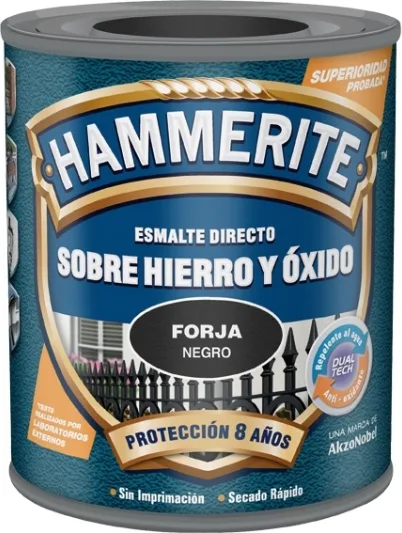 Esmalte Metalico Directo Hammerite Forja Negro 750ml