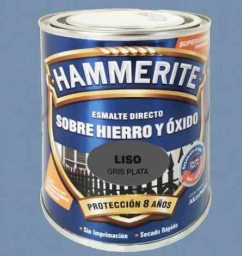 Esmalte Metalico Directo Hammerite Liso Brillo Gris Plata 250ml — foto 3